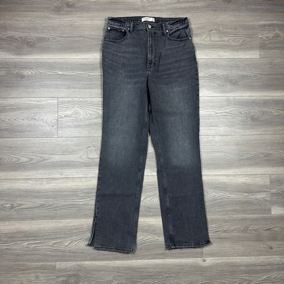 Abercrombie & Fitch Denim - Abercrombie 90s Straight Ultra High Rise Jeans w/ Split Hem- SIZE 30 Denim Black